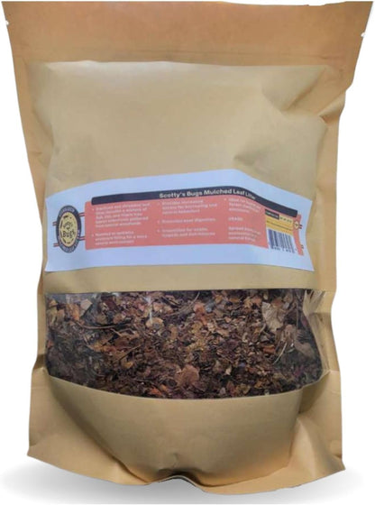 Scotty's Bugs Mulched Leaf Litter 12 Ounce front packaging view