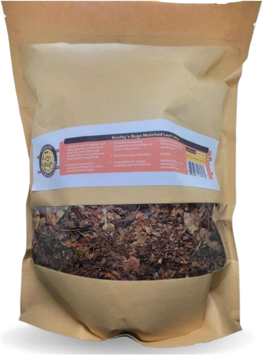 Scotty's Bugs Mulched Leaf Litter 12 Ounce front packaging view