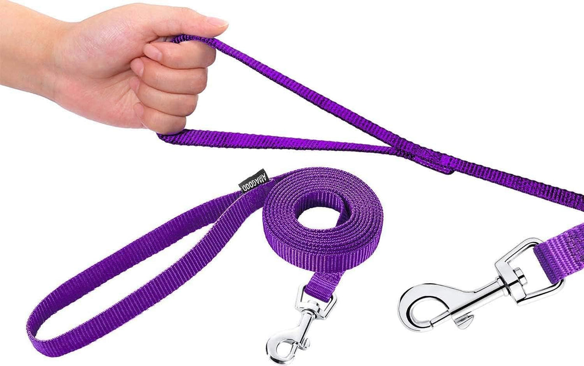 Amagood six feet dog leash nickel plated swivel clip attachment