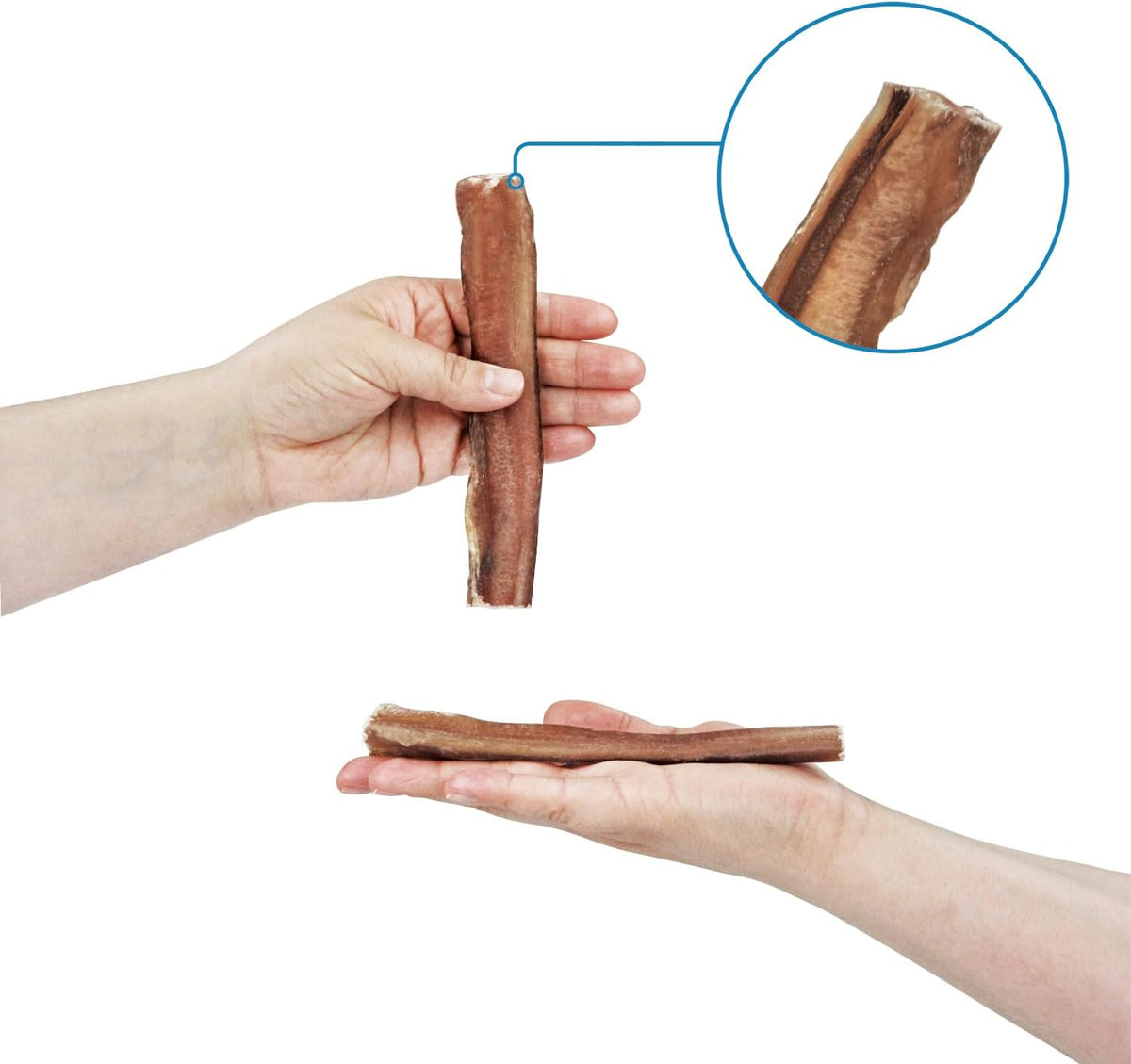 Close up of high protein rawhide free dog treats