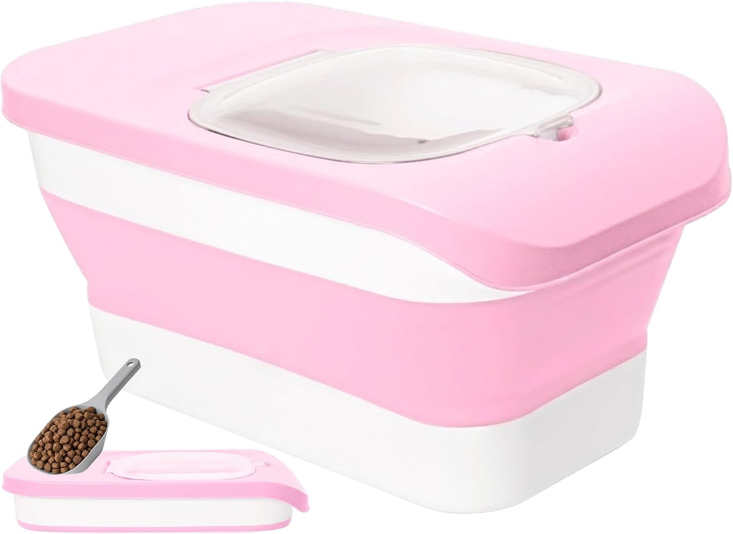 10-13 Lbs Dog Food Stroage Container, Collapsible Dog Food Containers with Airtight Lid, Pet Food Scoop, Pet Food Storage Container Dry Food for Dog, Cat and Other Pets - Image 11