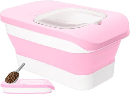 10-13 Lbs Dog Food Stroage Container, Collapsible Dog Food Containers with Airtight Lid, Pet Food Scoop, Pet Food Storage Container Dry Food for Dog, Cat and Other Pets - Image 11