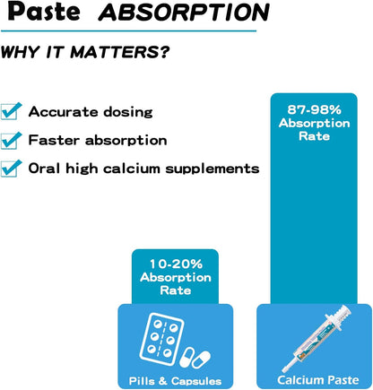 Adjustable dial syringe format of imported canine calcium paste for labor support