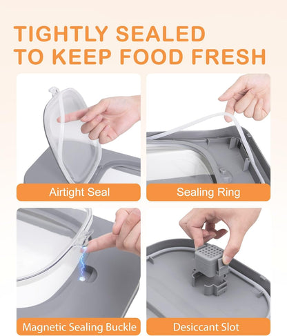 Collapsible dog food container with included scoop and bowl