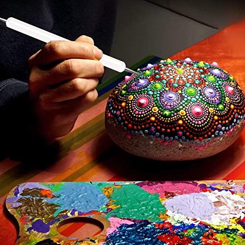 Detailed view of dual ended dotting pen set for mandala and clay art