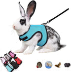 Weimostar bunny leash and harness set front view escape proof rabbit vest blue large.
