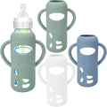 BUSOHA silicone sleeves for Dr Browns glass baby bottles front view drop protection covers