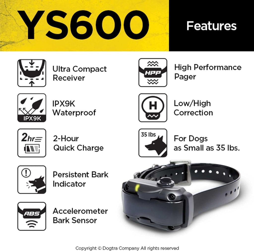 Side profile of Dogtra YS600 no bark collar for dogs
