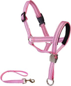 Ohveeca dog head collar pink reflective front view