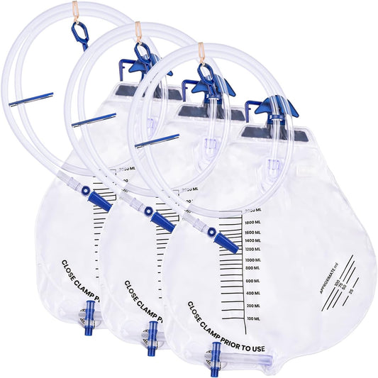 Dokibi 3 Pack 2000ml Sterile Urinary Drainage Bags front view