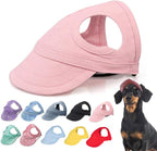 New Canvas Dog Hat - Sun Protection Visor with Ear Holes & Adjustable Neck Strap (Red, S) - Image 11