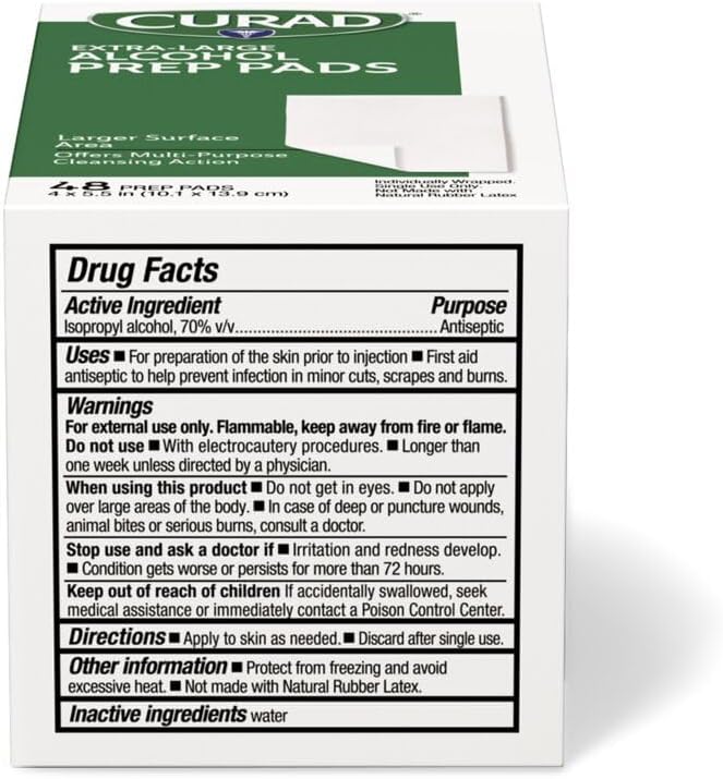 Latex free 2 ply sterile alcohol prep pads for first aid kits