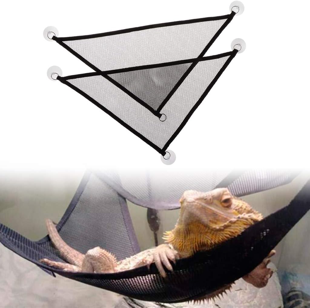 Mytagos bearded dragon hammock front view showing mesh material