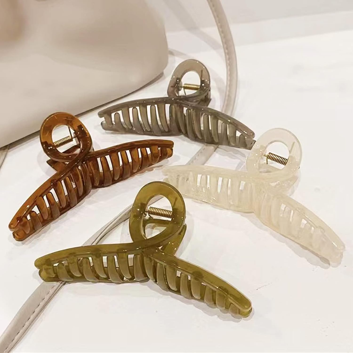 FAELBATY big hair claw clips pack of 4 showing front view of butterfly jelly accessories