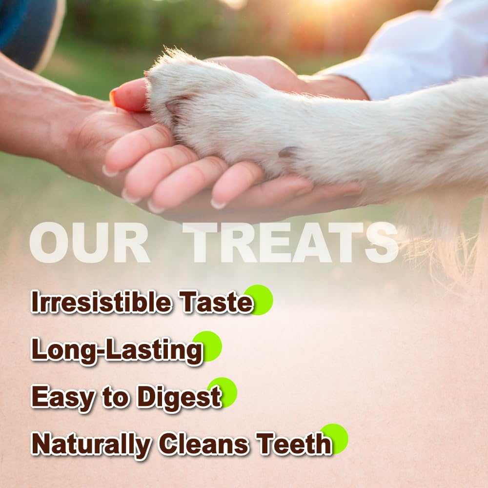 Rawhide free and grain free dental chews for teething puppies