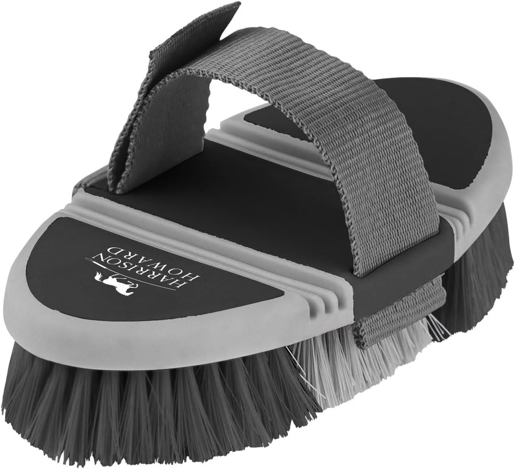 Harrison Howard horse brush demonstrating flexibility on curved surface