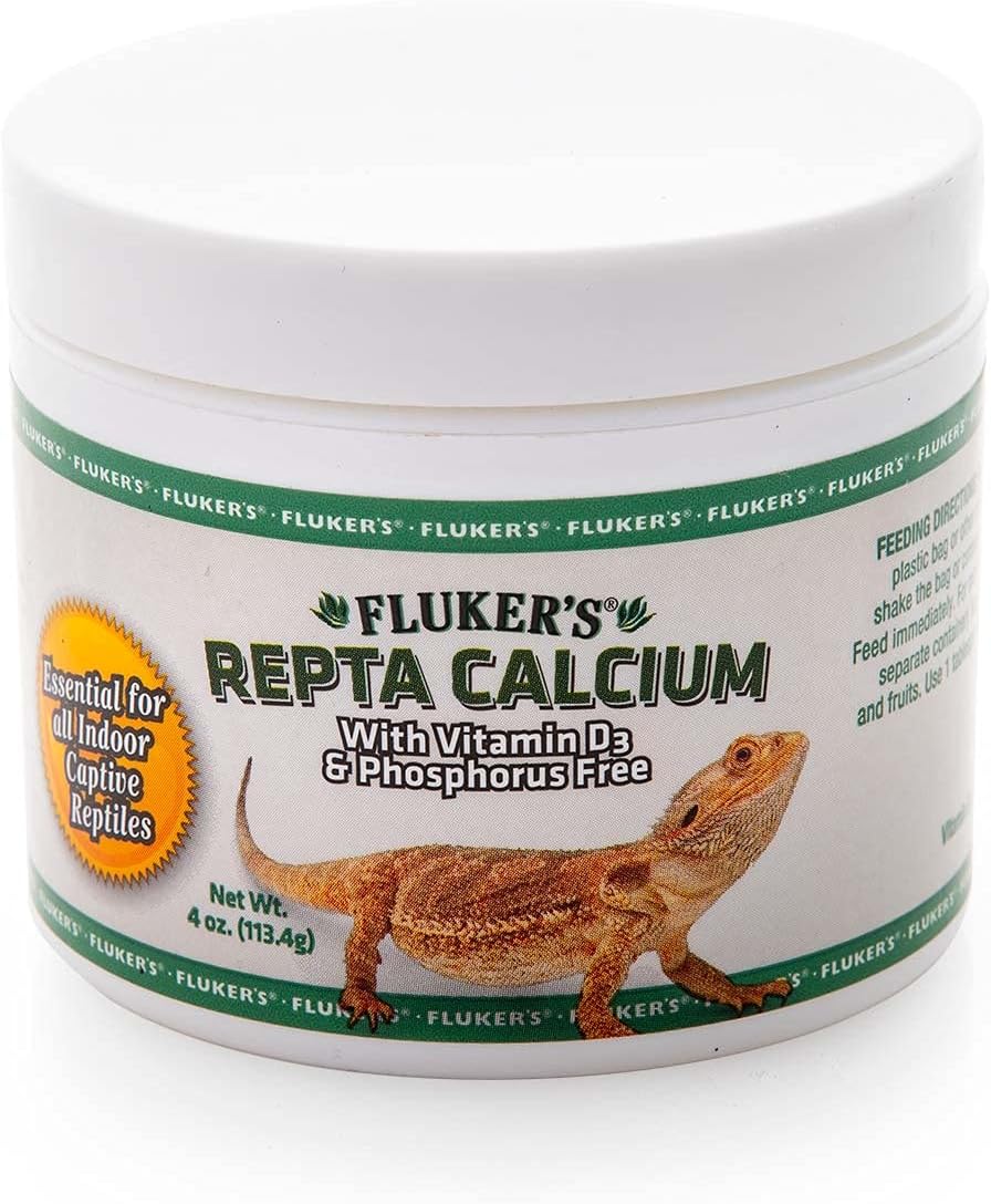 Fluker's Calcium Reptile Supplement with added Vitamin D3 4 ounce container front view