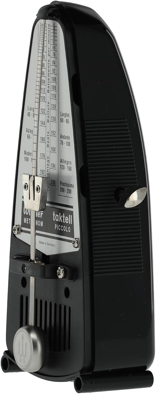 German engineered Wittner 836 acoustic pendulum metronome with cover removed.