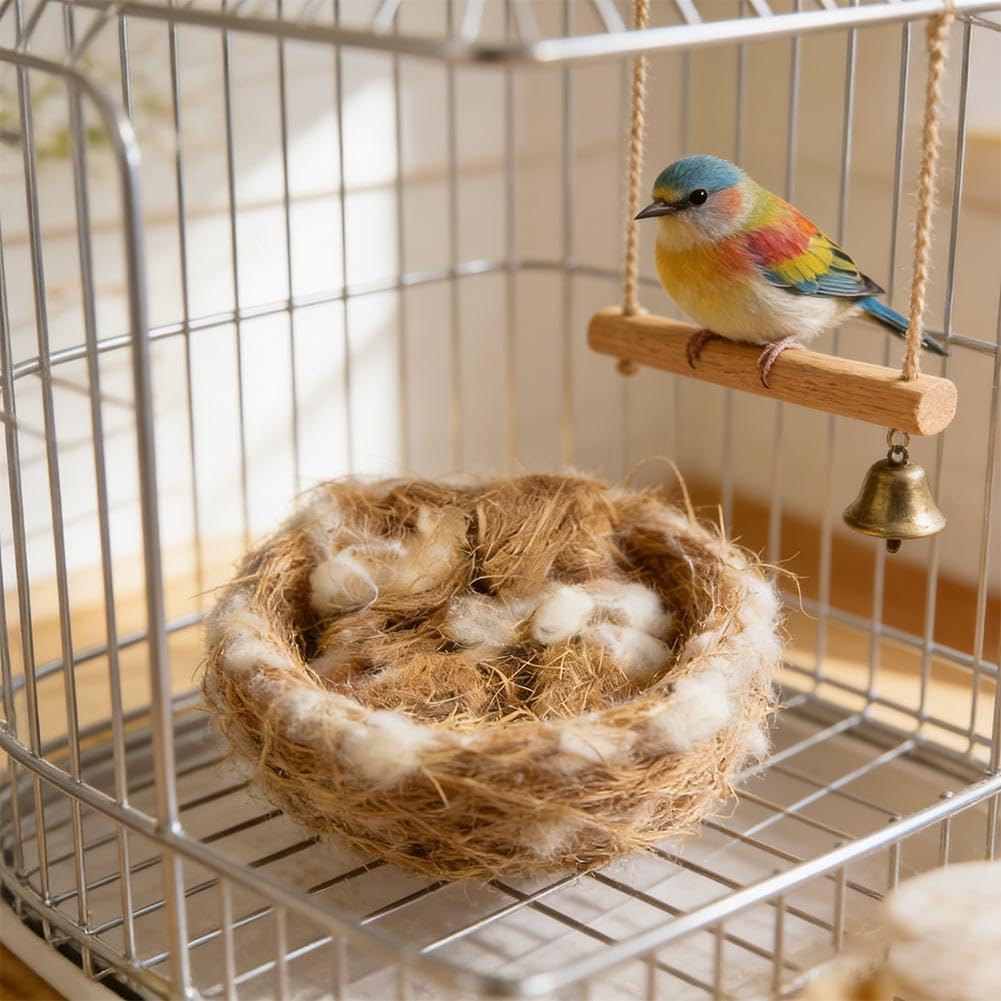Soft cotton and jute fibers for breeding finches and canaries