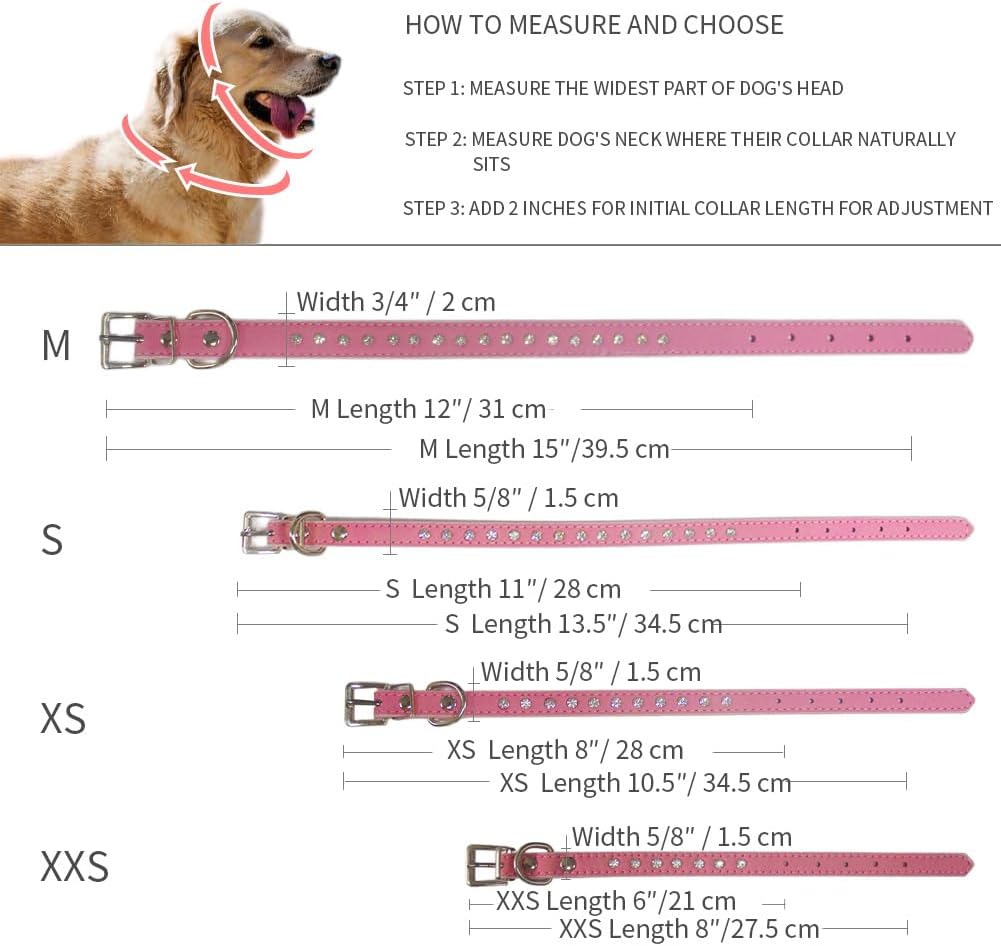 Youalso pink diamond cat collar close up showing crystal detail