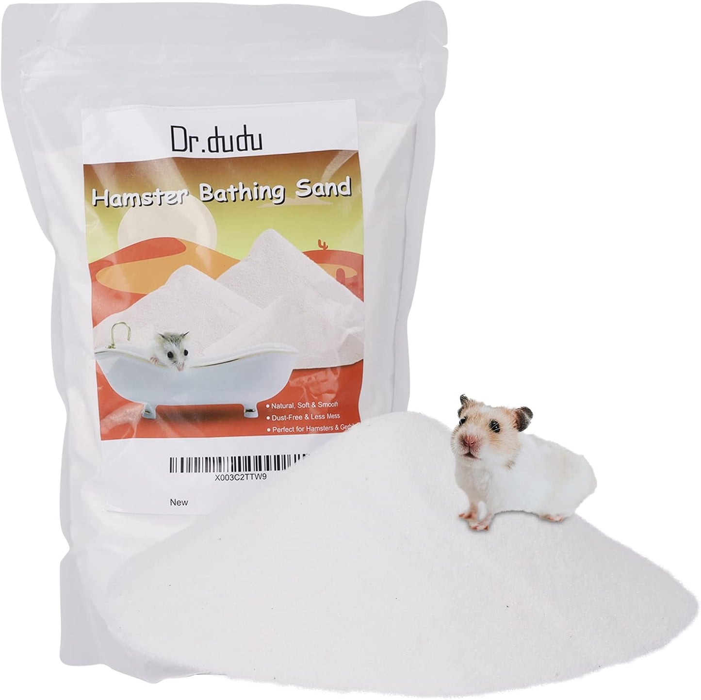 DR.DUDU Hamster Bath Sand, 2.8lb Dust Free Desert Sand or Potty Litter Sand for Hamster Chinchillas Gerbil Syrian Mice Small Animals (White) - Image 14
