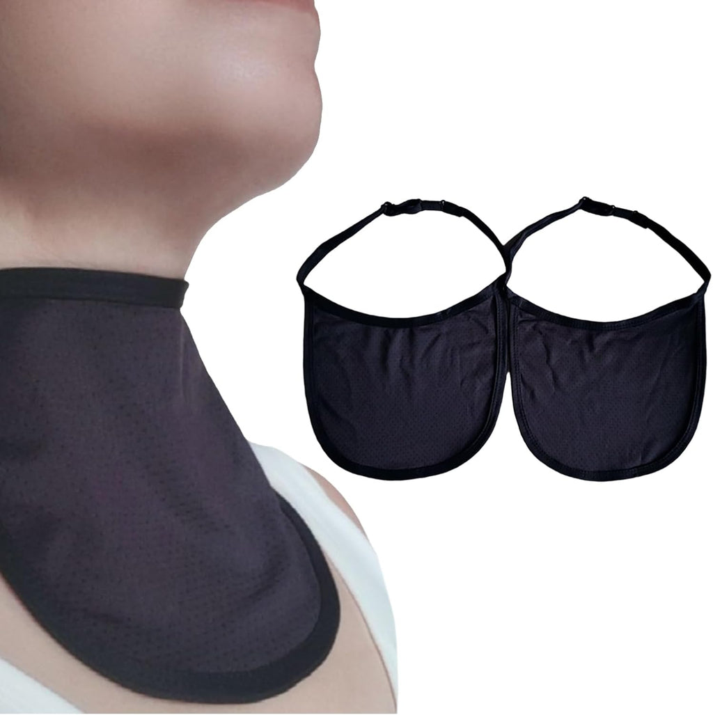 LKLKKC Tracheostomy Neck Stoma Cover front view black breathable protector