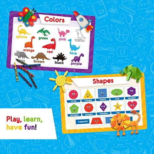 Simply Magic washable plastic place mats arranged on a wooden kitchen table