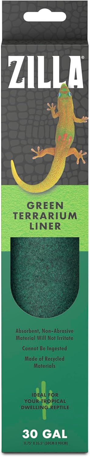 Zilla Reptile Terrarium Bedding Substrate Floor Liner, Green, 40BR/50G, 17.25" x 35.25" - Image 12