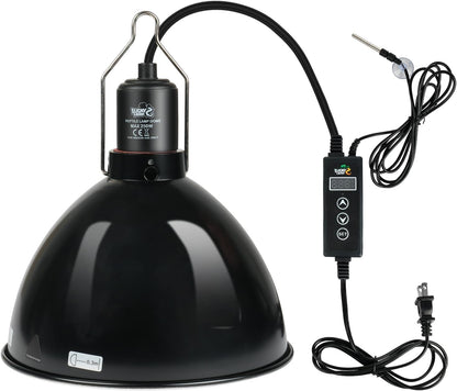 LUCKY HERP Reptile Light Fixture with Dimming Thermostat & Timer, Aluminum 5.5inch Deep Dome Reptile Lamp Fixture, Heat Lamp Fixture for Reptile Bulb Basking Heat Bulb, Max 100W - Image 9