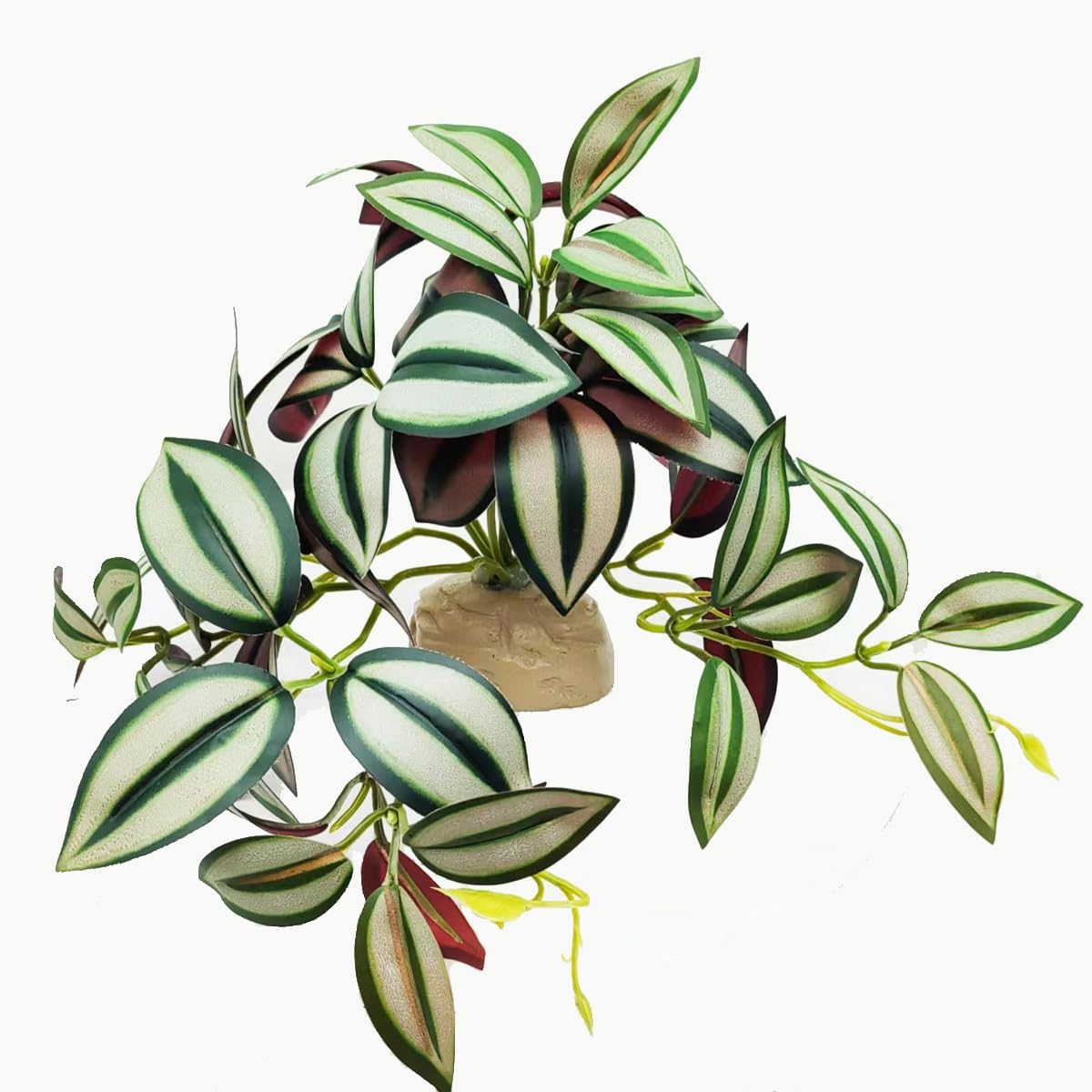 Reptile Plants for Terrarium Decor,Amphibian Habitat Decor,Artificial Plants for Gecko Chameleon Snake Tortoise Tank Accessories with Base (Monstera deliciosa) - Image 10
