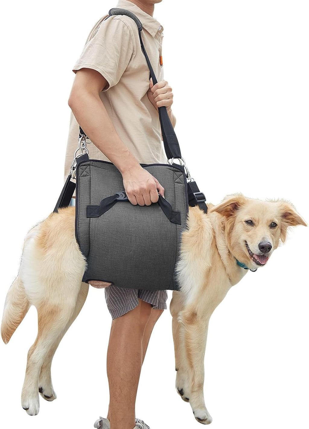 COODEO Dog Carry Sling, Emergency Backpack Pet Legs Support & Rehabilitation Dog Lift Harness for Nail Trimming, Dog Carrier for Senior Dogs Joint Injuries, Arthritis, Up and Down Stairs(XL, Blue) - Image 9