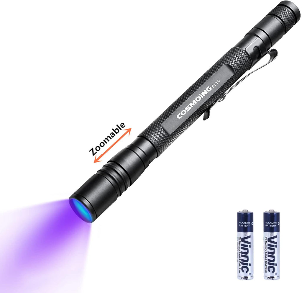 UV Flashlight, LED 395nm Ultraviolet Flashlight, Zoomable Pen Blacklight Flashlight IP54 Waterproof Detector for Pet Urine, Cat Dog Stains, Bed Bug, Household Wardrobe Toilet - Image 9