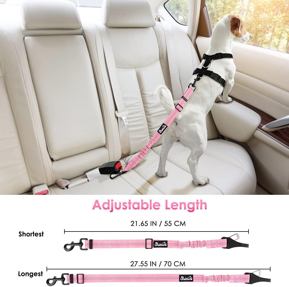 SlowTon reflective dog safety belt in car