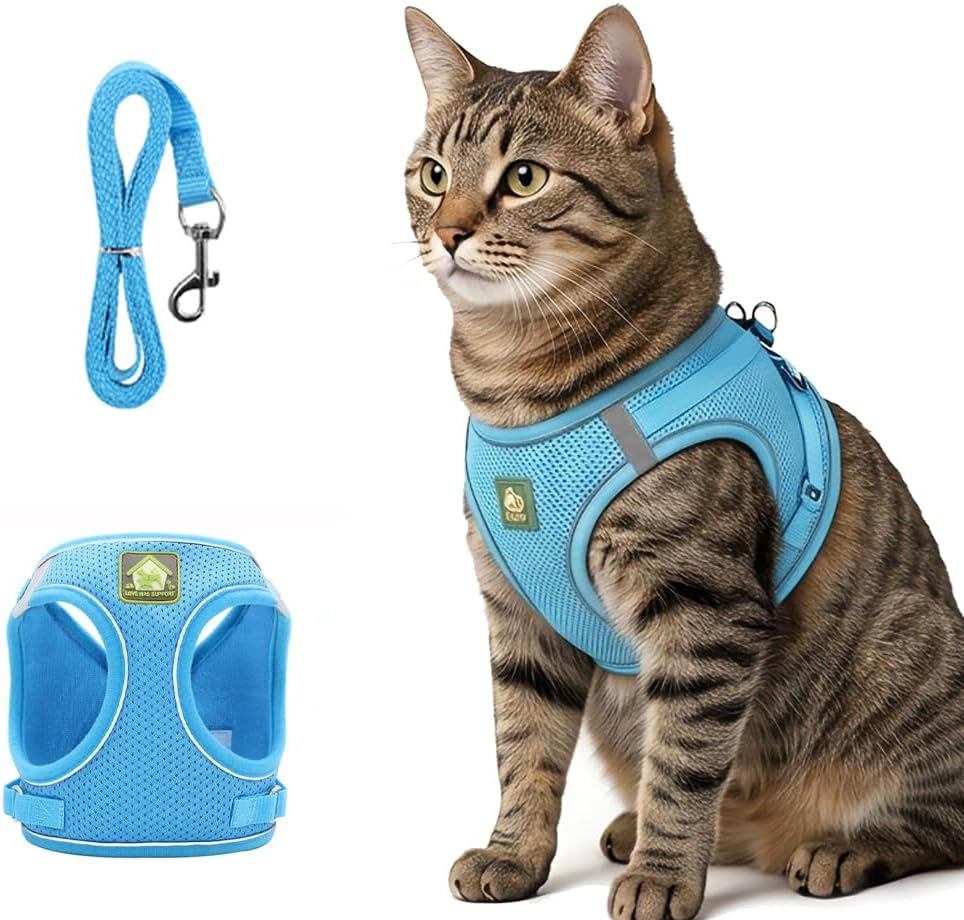 Cat Harness and Leash, 2026 New Cat Harness Escape Proof for Small Medium Large Cats, Breathable Adjustable Vest Harnesses with Reflective Strip for Walking Travel Camping (Black, M) - Image 11