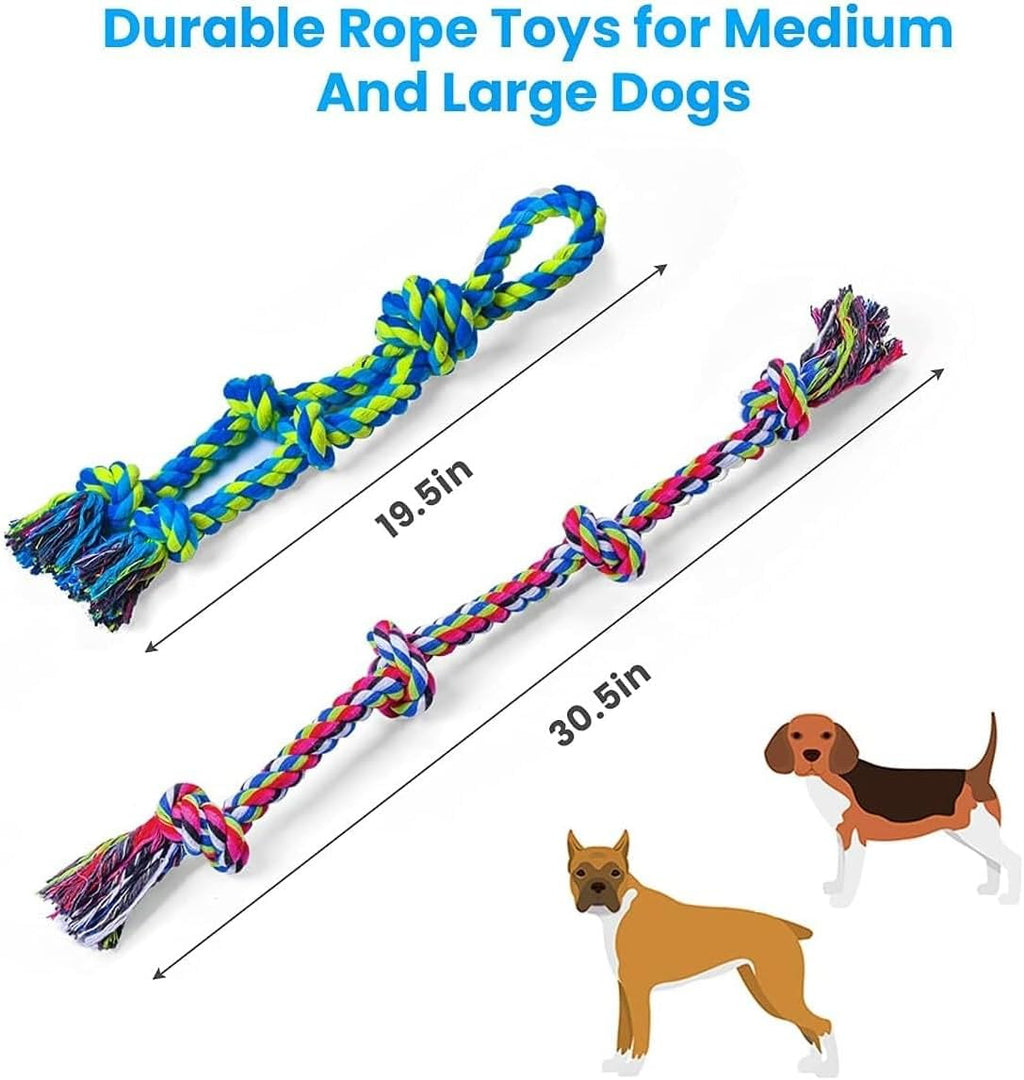 Durable cotton rope toy for interactive pet tug of war play sessions