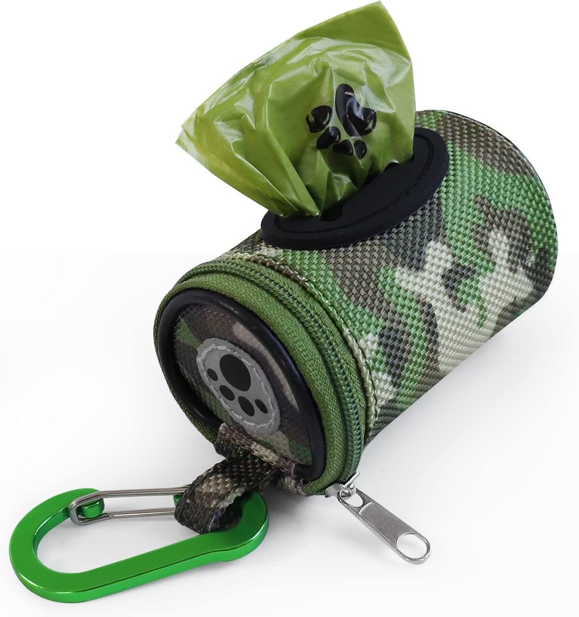 FURHAB Dog Poop Bag Holder for Leash Doggie Waste Bag Dispenser Soft Fabric Puppy Potty Carrier Small Doggy Zipper Pouch with Carabiner Clip with 1 Roll of Pet Trash Bags, Black - Image 13