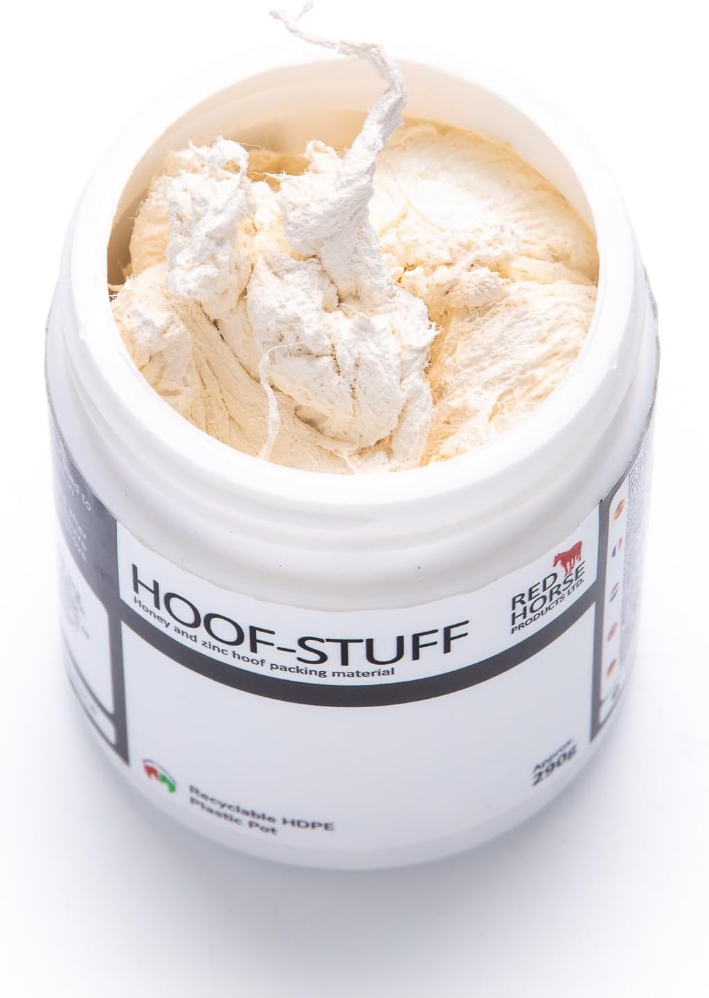 Red Horse Products Hoof-Stuff natural antimicrobial packing showing product label details.