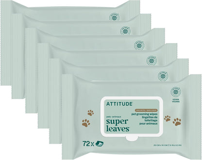 ATTITUDE Pet Wipes for Dogs & Cats, 99% Water, EWG Verified, Gentle & Unscented Cleaning Wipes for Paws, Ears, Face & Body, Deodorizing, Safe for Puppies & Kittens, 72 count - Image 9