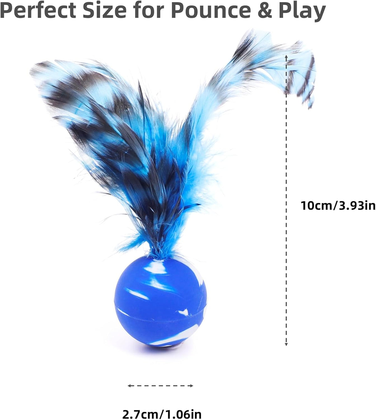 White Siberian cat swatting at a Zaylumo feathered bouncy toy