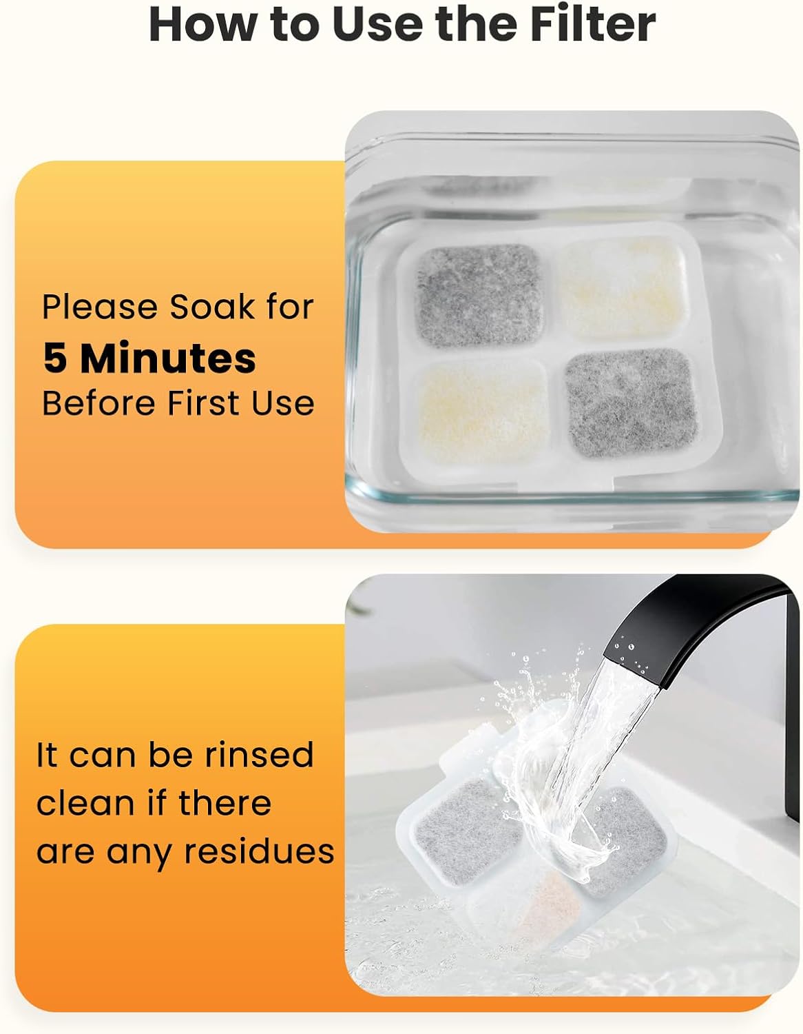 Close up of washable pre-filter sponge for dog water fountain