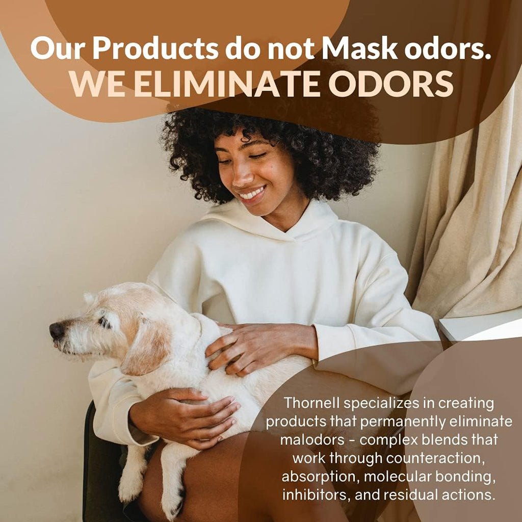 Professional pet smell remover for dog urine and feces back label ingredients.