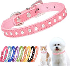 Pink Rhinestone Small Dog Collars for Female Dogs, Pretty Bling Diamond Cat Collar Crystal Sparkly Glitter Jewel Puppy Collar for XXS Xs Small Medium Pet Girl Dogs Kitten, XSmall - Image 14
