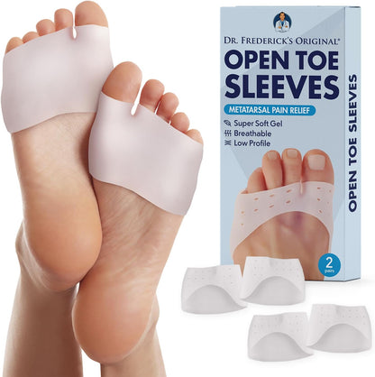 Dr. Frederick's Original Open Toe Sleeves front view showing gel cushioning.