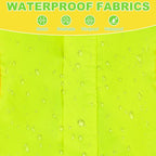 Reflective safety stripes on a premium pet rain suit for night visibility