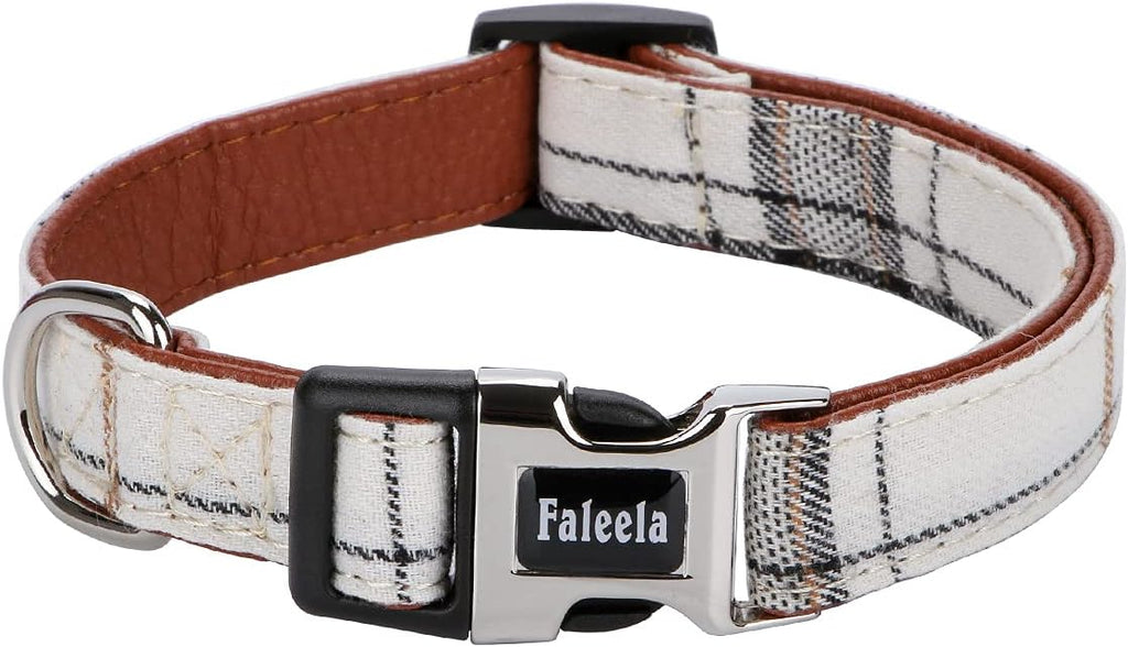 Faleela adjustable beige collar for small dogs