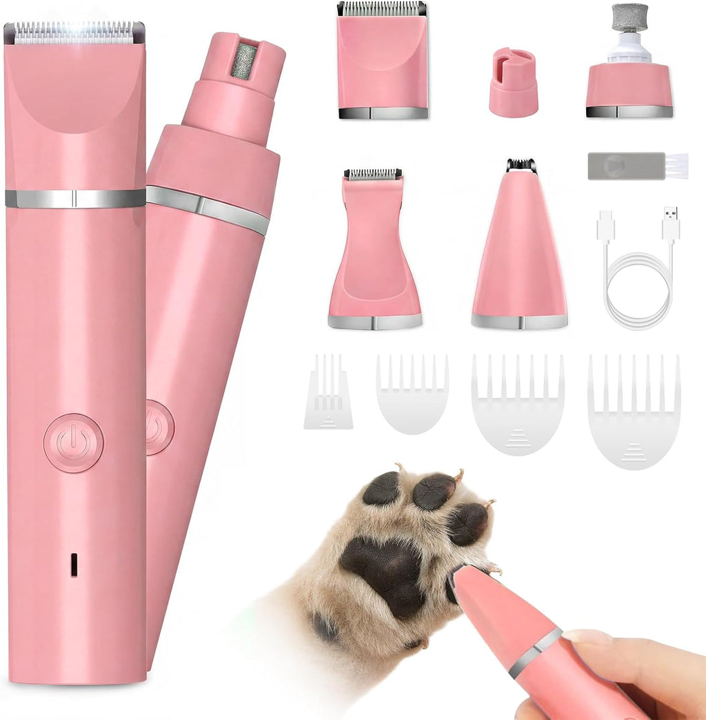 Veeconn lightweight electric animal grooming kit packaging and full contents layout.