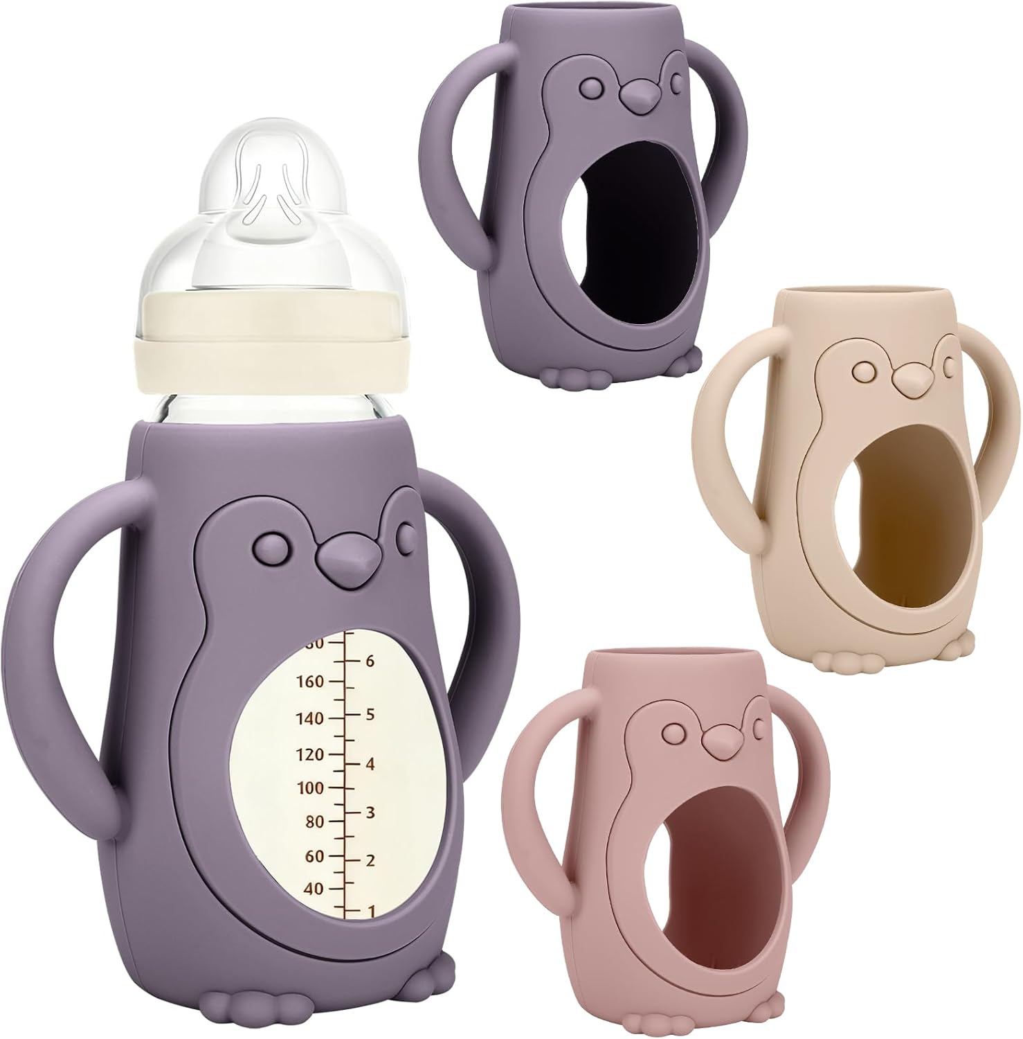 Busoha silicone sleeves for MAM glass bottles front view