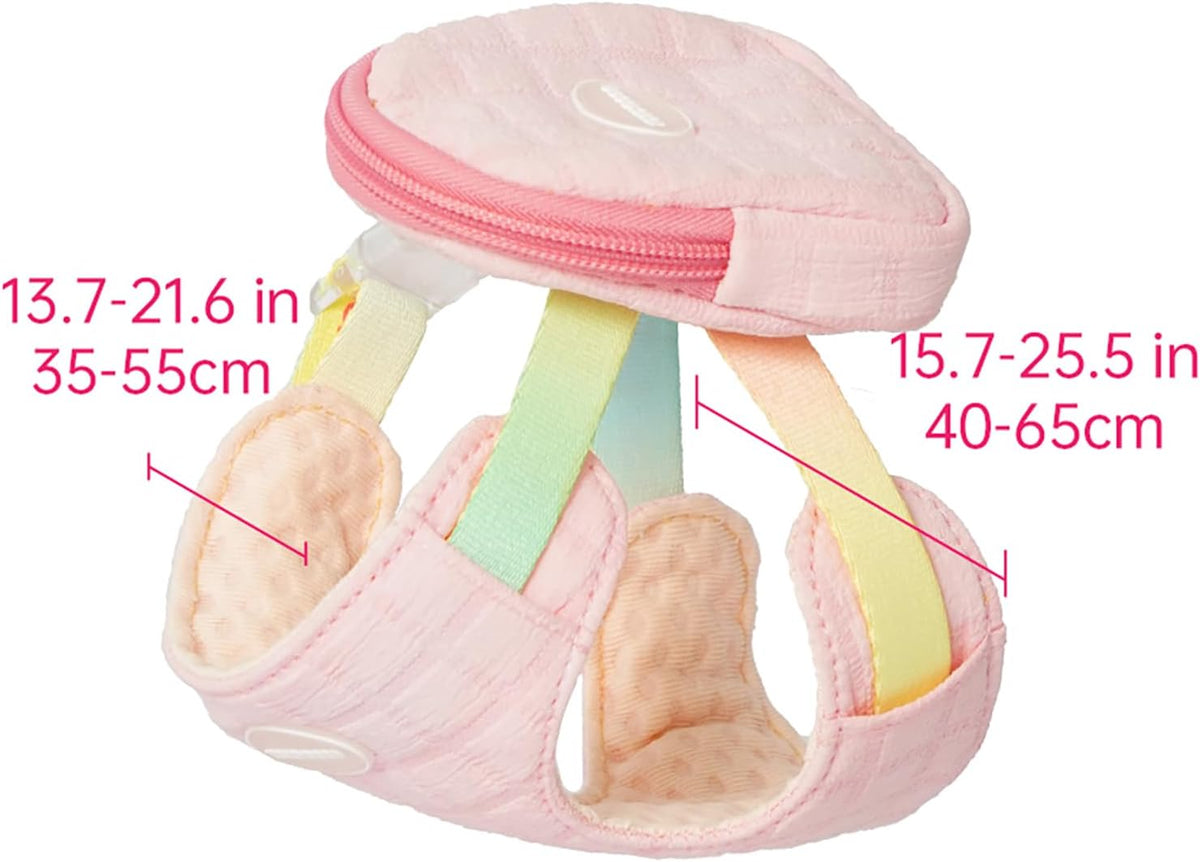 Touchdog pink pet backpack harness highlighting the escape proof design.