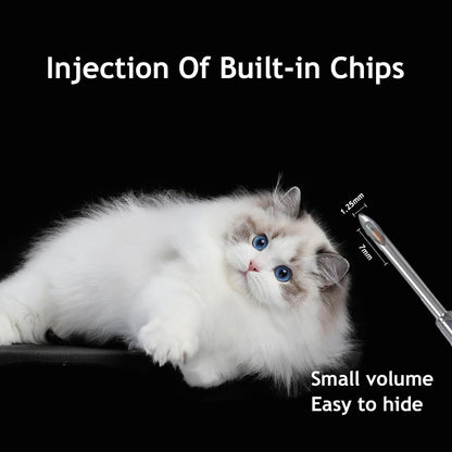 Jinshigao animal implant chip close up of the biocompatible glass needle.