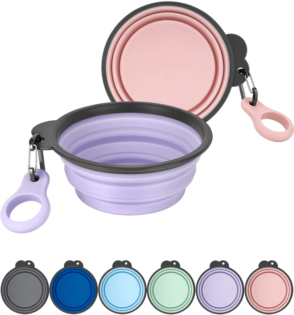Aonkey Collapsible Dog Bowls with Bottle Carrier, 2 Pack Travel Dog Water Bowl Upgraded Carabiner, One-piece Molded Rim No Fall Off or Crack, Foldable Silicone Portable for Pets Walking Hiking 15oz - Image 12